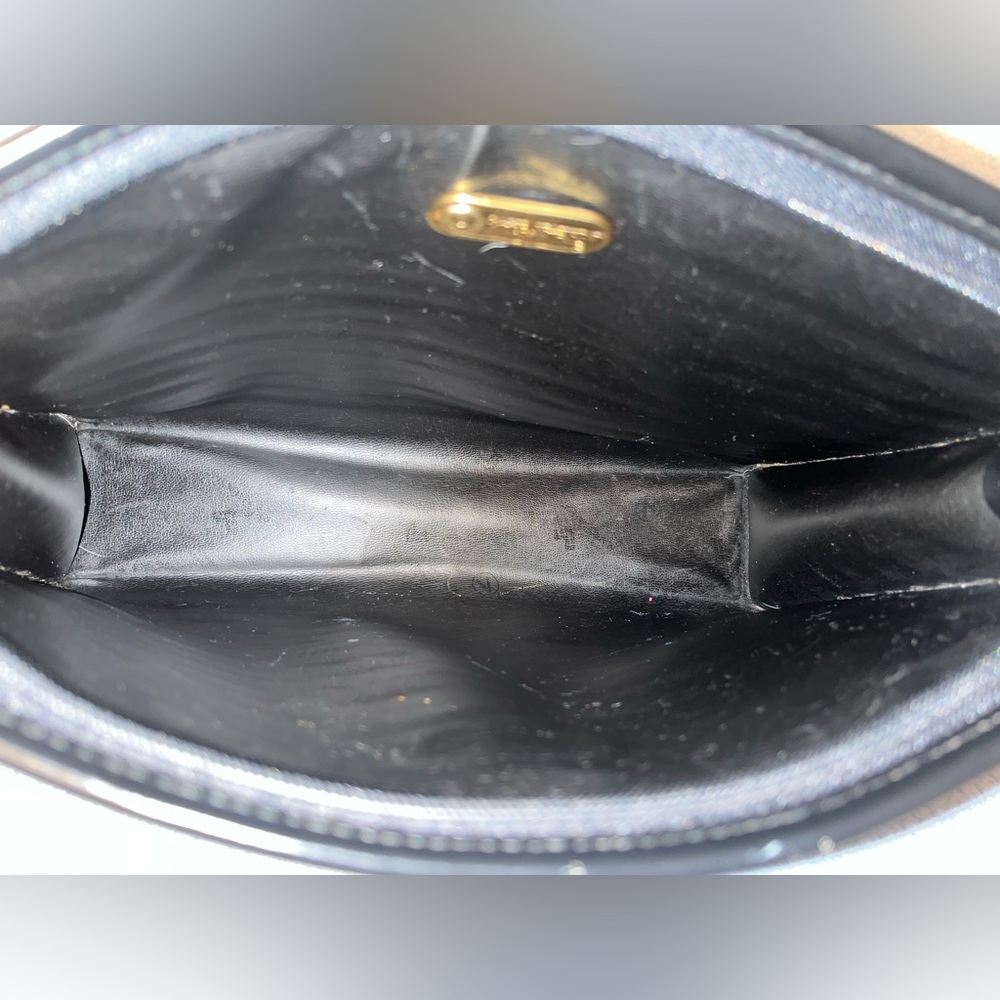Mario Valentino Black Leather Monogrammed Clutch - Picture 8 of 11